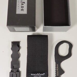 Benchmade Rescue Hook 7 Black Emergency Strap Cutter w/ Black Pouch